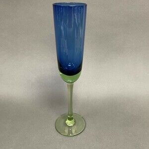 Festival Green Blue by Block Champagne Flute Glass Stemmed 10 1/4"